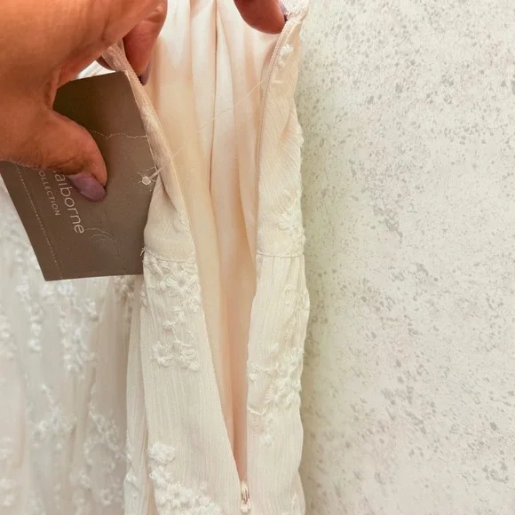 Liz Claiborne Collection 14 NWT Beige Floral Embroidered Boho Summer Long Skirt - Picture 9 of 13